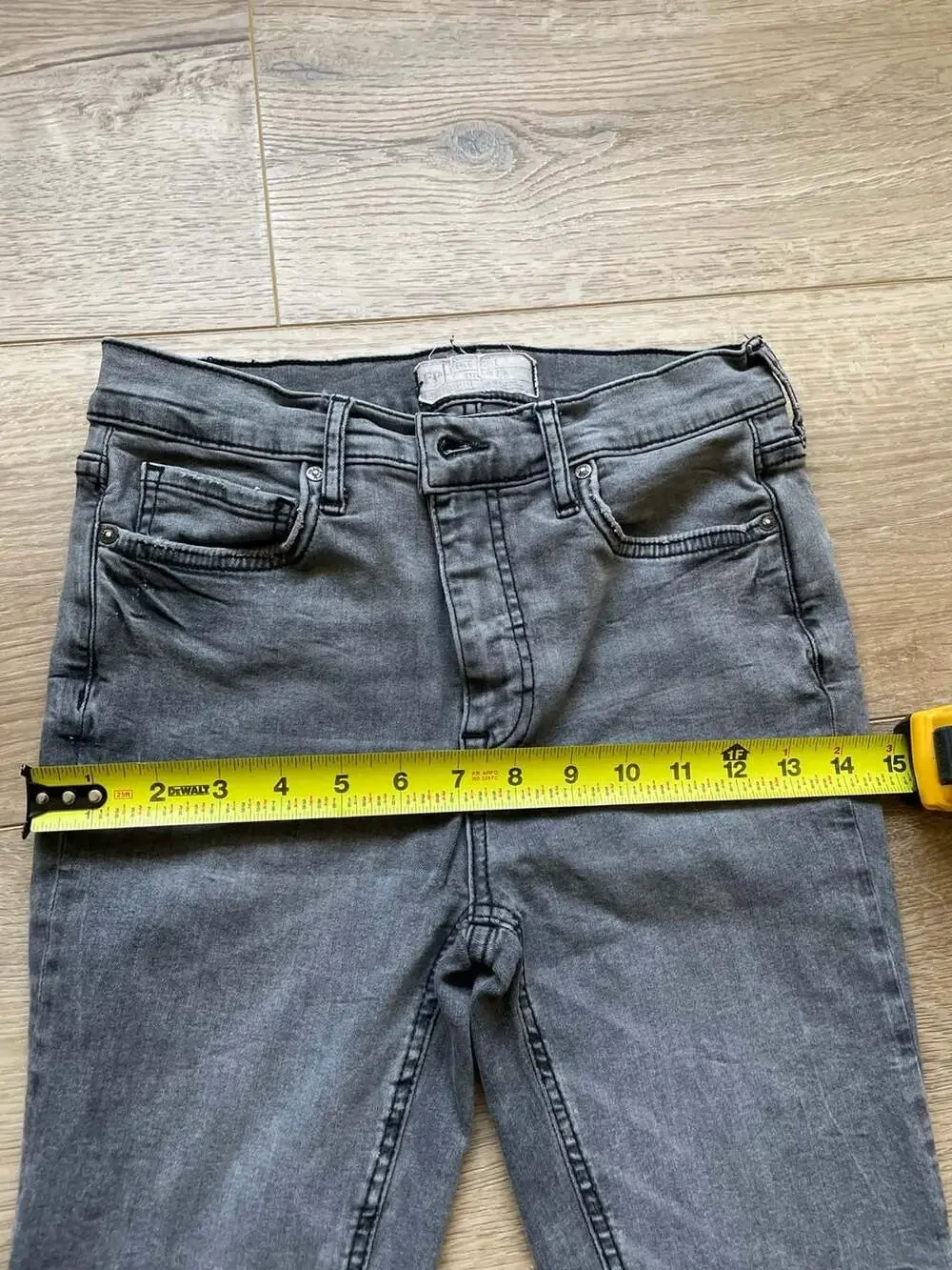 Free People High Rise Busted Knee Skinny Jeans Gray Distressed Women’s 27R